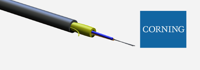 کابل فیبر نوری12 کر تاید بافر مالتی و سینگل مد رایزر Corning FREEDM® One 50 µm multimode, extended 10G distance (OM4)