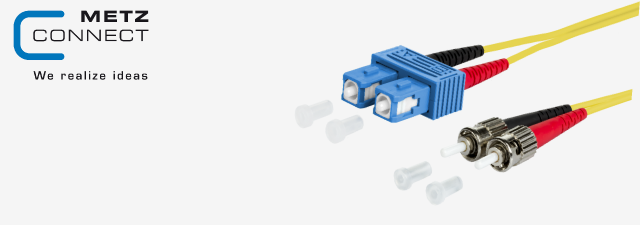 OpDAT duplex, Patch cord, Single mode, OS2, SC-D/2xST - METZ Connect 
