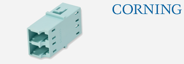 F.O Adapter, LC Duplex, 50 µm multimode (OM4+/OM4/OM3), turquoise - CORNING