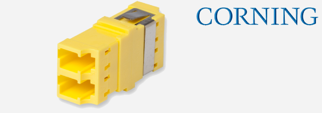 F.O Adapter, LC Duplex, Keyed, (OM4+/OM4/OM3/​OM2/OM1/OS2), yellow - CORNING