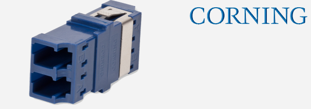 F.O Adapter, LC Duplex, Keyed, (OM4+/OM4/OM3/​OM2/OM1/OS2), blue - CORNING
